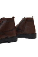 Men's Brown Zippered Leather Casual Boot | Derimod