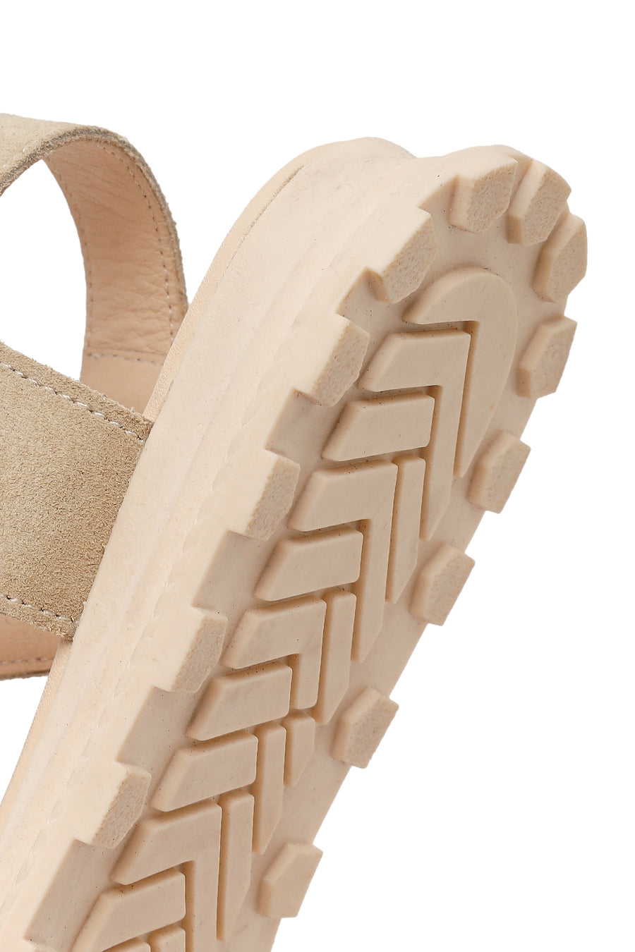Women's Beige Suede Leather Sandals