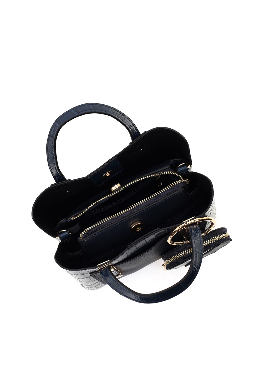 Women's Navy Blue Long Strap Mini Classic Handbag