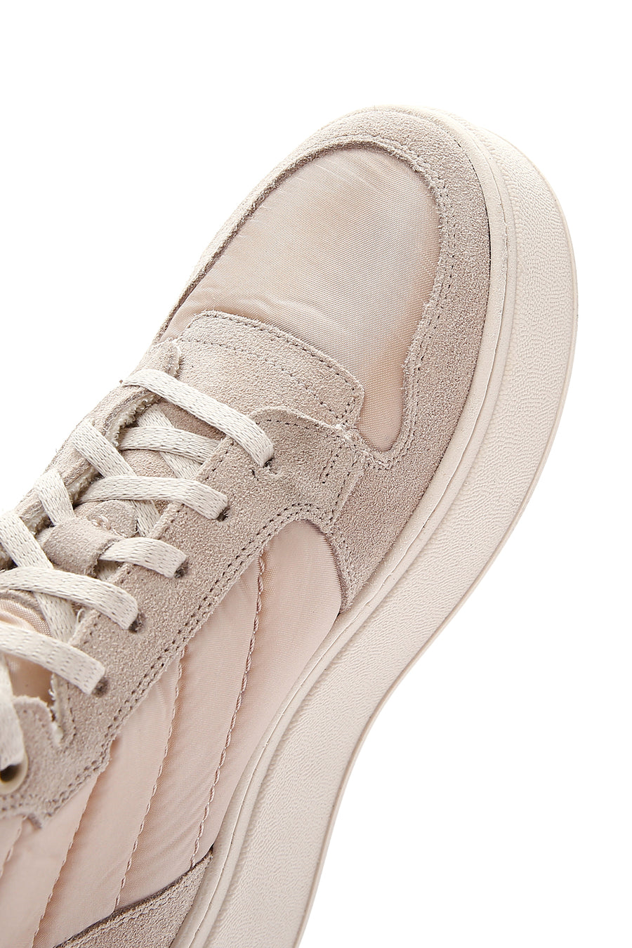 Women's Beige Thick Soled Leather Sneaker Boots
