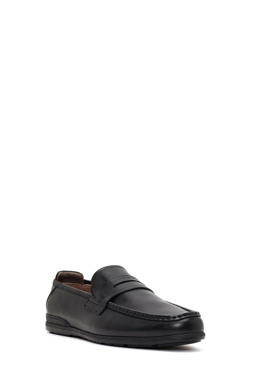 Men's Black Leather Casual Loafer