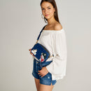 Printed Blue Women's Crossbody Bag | Derimod