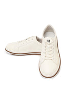 Erkek Beyaz Bağcıklı Deri Sneaker | Derimod