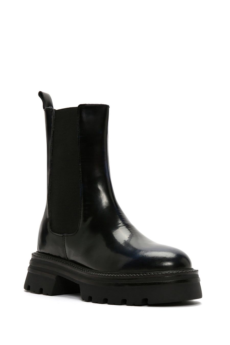 Women's Navy Blue Leather Chelsea Boots