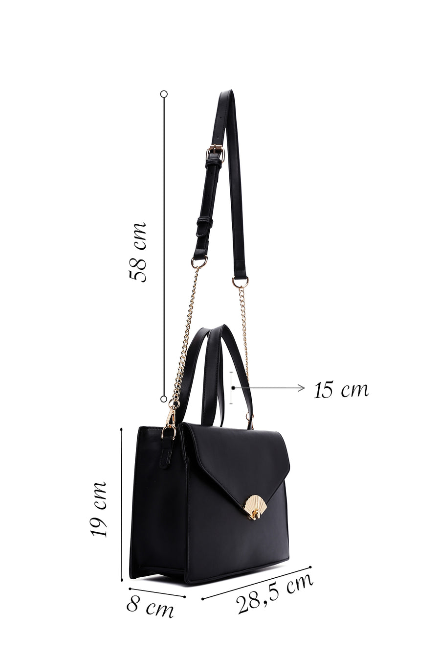 Women's Black Long Strap Shoulder Bag