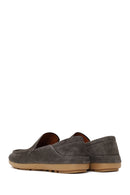 Male Anthracite Suede Leather Loafer | Derimod