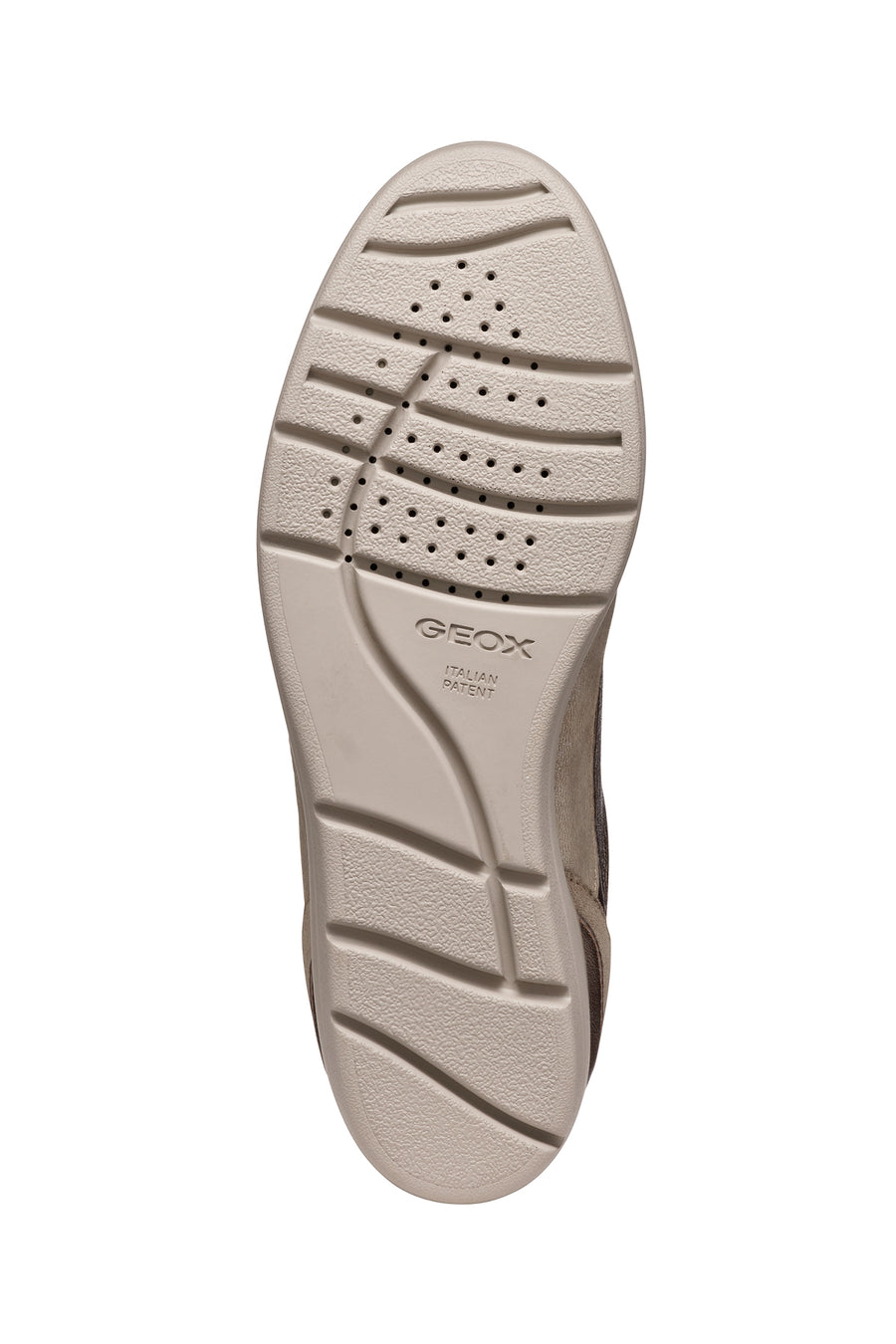 Geox Women's Mink Ilde Taup Lace-Up Thick-Soled Sneaker