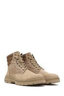 Men's Mink Lace-Up Thick-Soled Leather Boot | Derimod