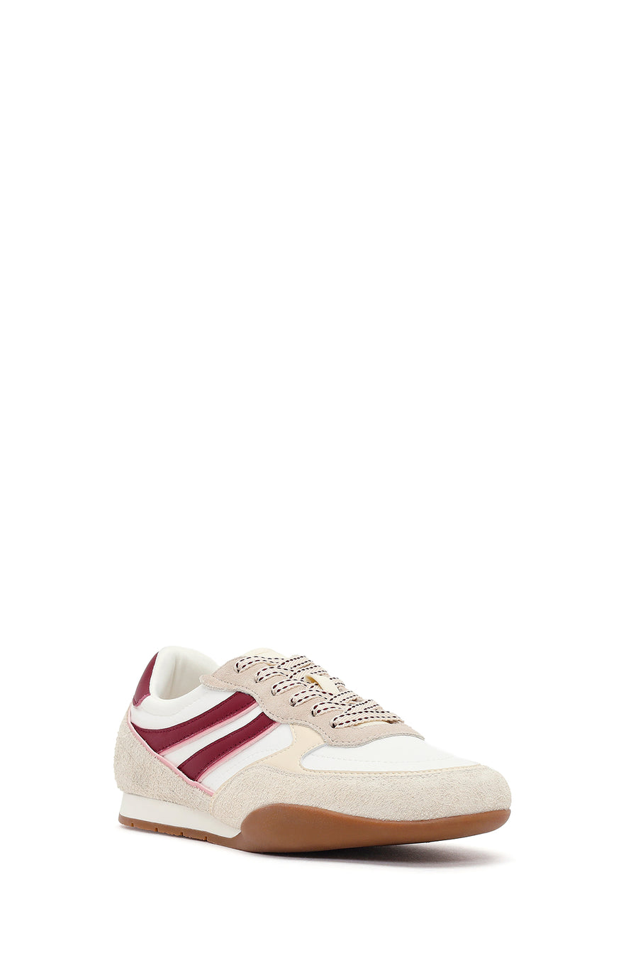 Women's Beige Lace-up Leather Sneaker