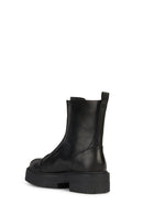 Geox Women's Black Spherica Ec7 Zippered Leather Boots | Derimod