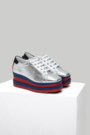 High-Sole Women's Leather Sneaker | Derimod