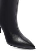 Woman Black Heels Leather Boot | Derimod
