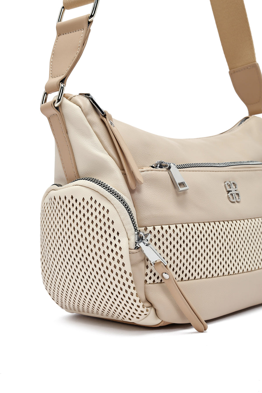 Women's Beige Long Strap Crossbody Bag
