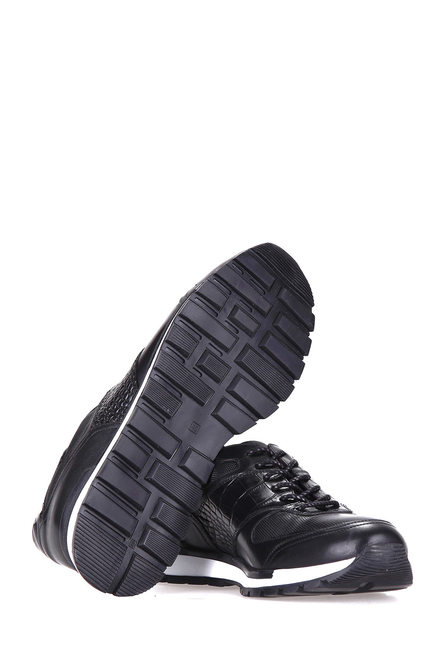 Kroko Desenli Erkek Deri Sneaker