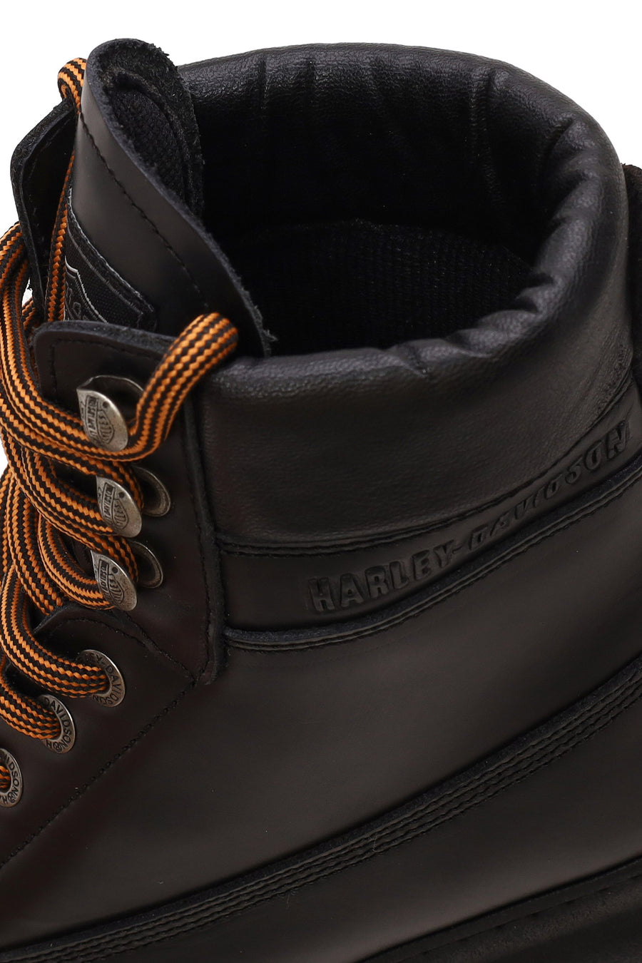 Harley Davidson Woman Black Kitrich Lace-Up Thick-Soled Leather Combat Boots