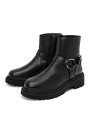 Women's Black Zippered Thick-Soled Boots | Derimod