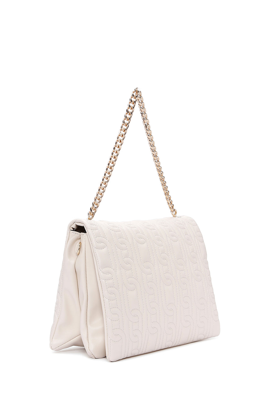 Women's Cream Quilted Shoulder Bag