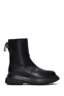 Women's Black Zippered Flat Casual Boots | Derimod