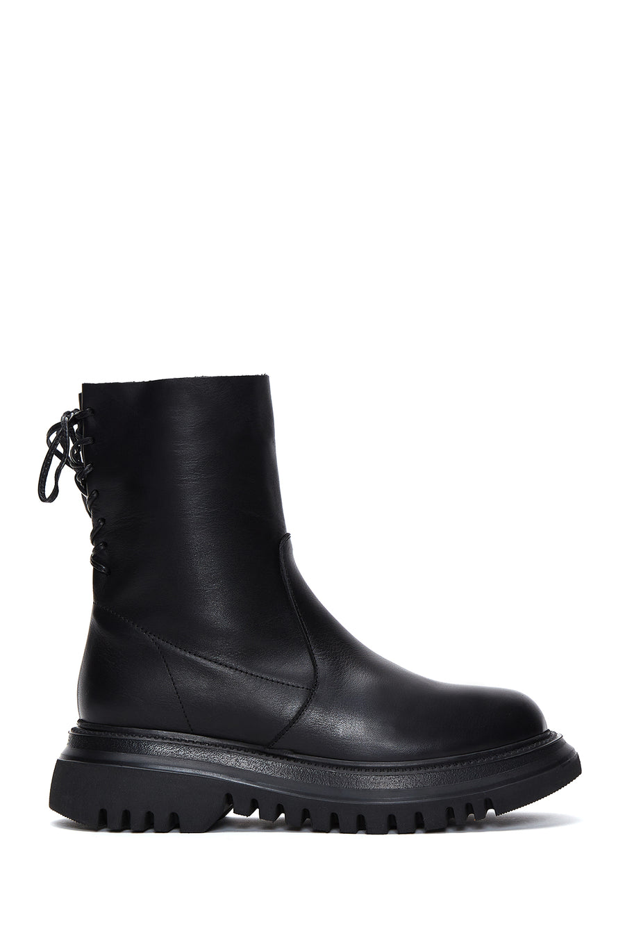 Women's Black Zippered Flat Casual Boots 22WFD200218 | Derimod