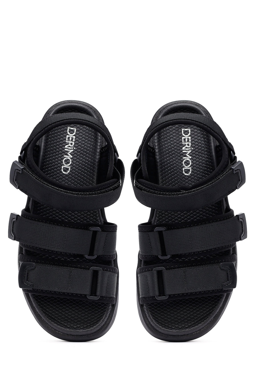 Men's Black Fabric Sandals