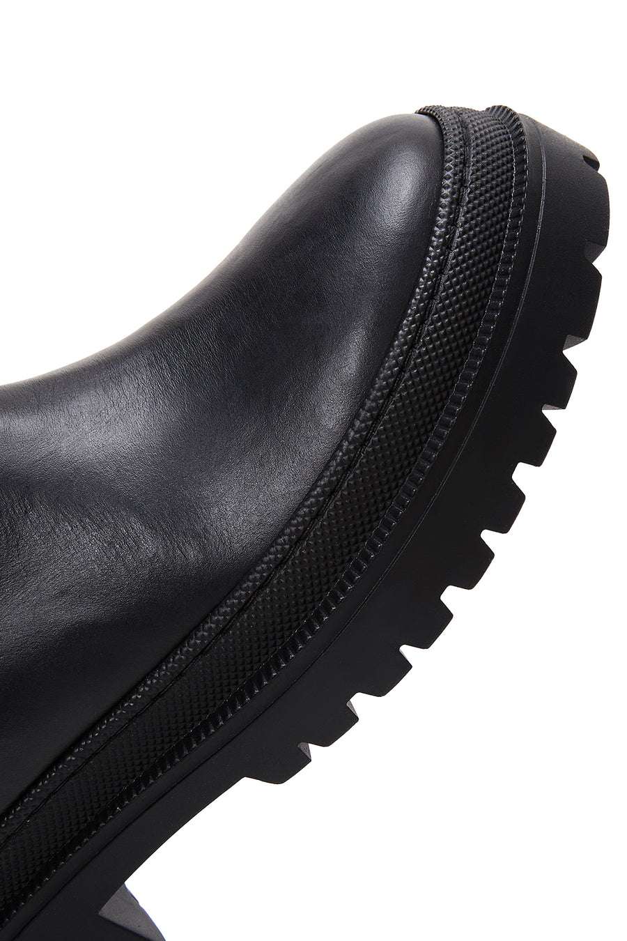 Women's Black Leather Zippered Boots
