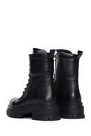 Women's Black Boots Zippered Leather Boots | Derimod