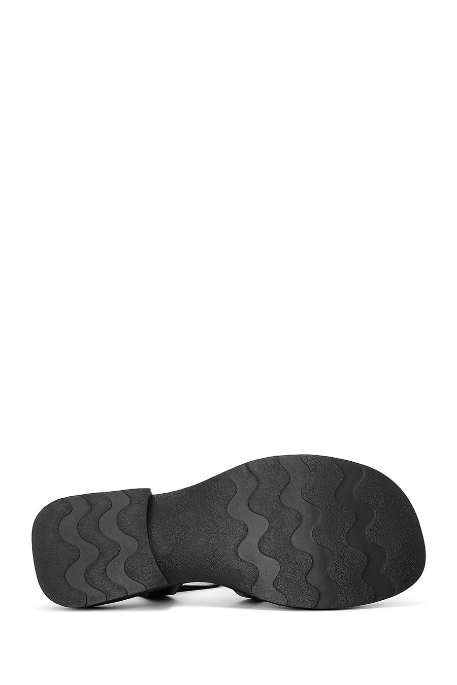 Women's Black Leather Ankle Buckle Sandals