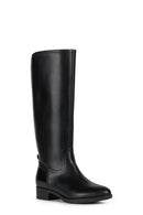 Geox Women's Black Felicity Leather Zippered Boots | Derimod