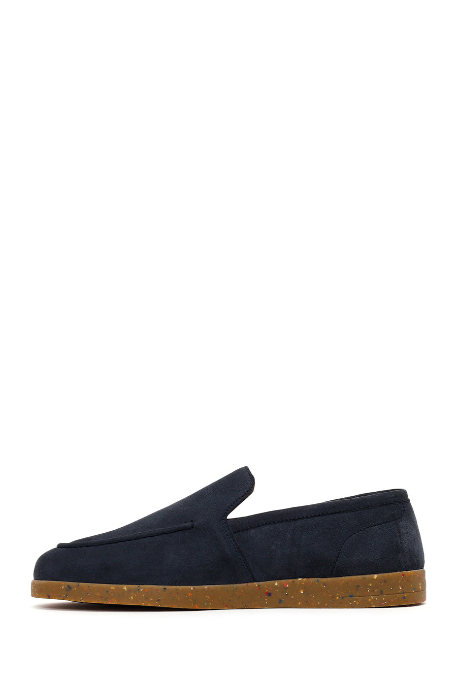 Erkek Lacivert Süet Deri Loafer
