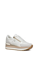 Geox Women's White New Kency Lace-Up Chunky Sole Sneaker | Derimod