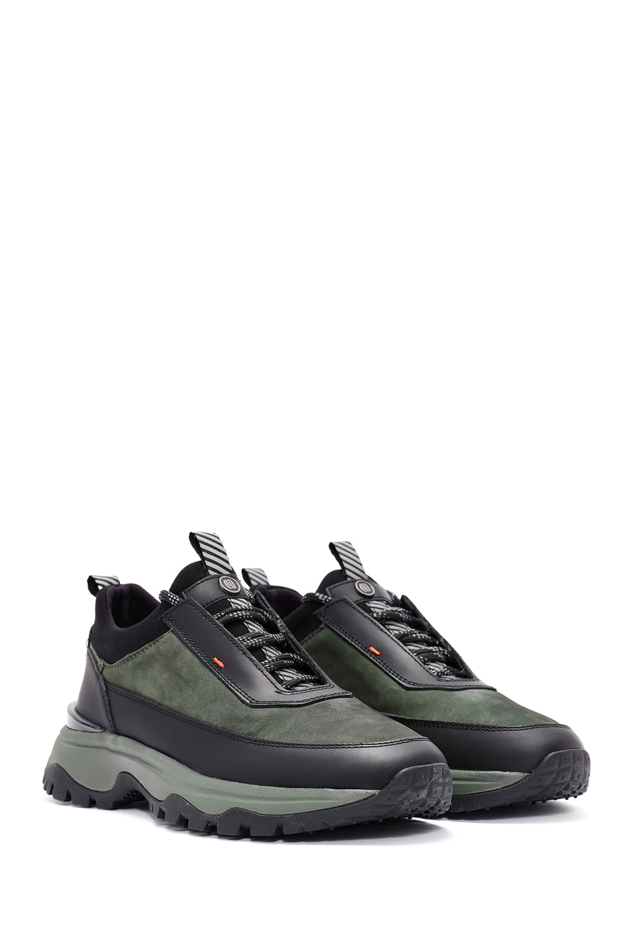 Men's Green Lace-Up Nubuck Leather Sneaker