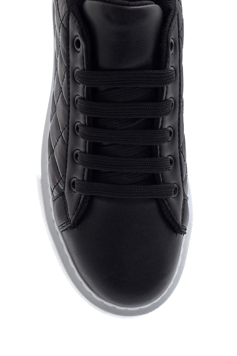 Kadın Siyah Kapitone Kalın Tabanlı Kapitone Sneaker