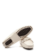 Women's Beige Leather Loafer | Derimod