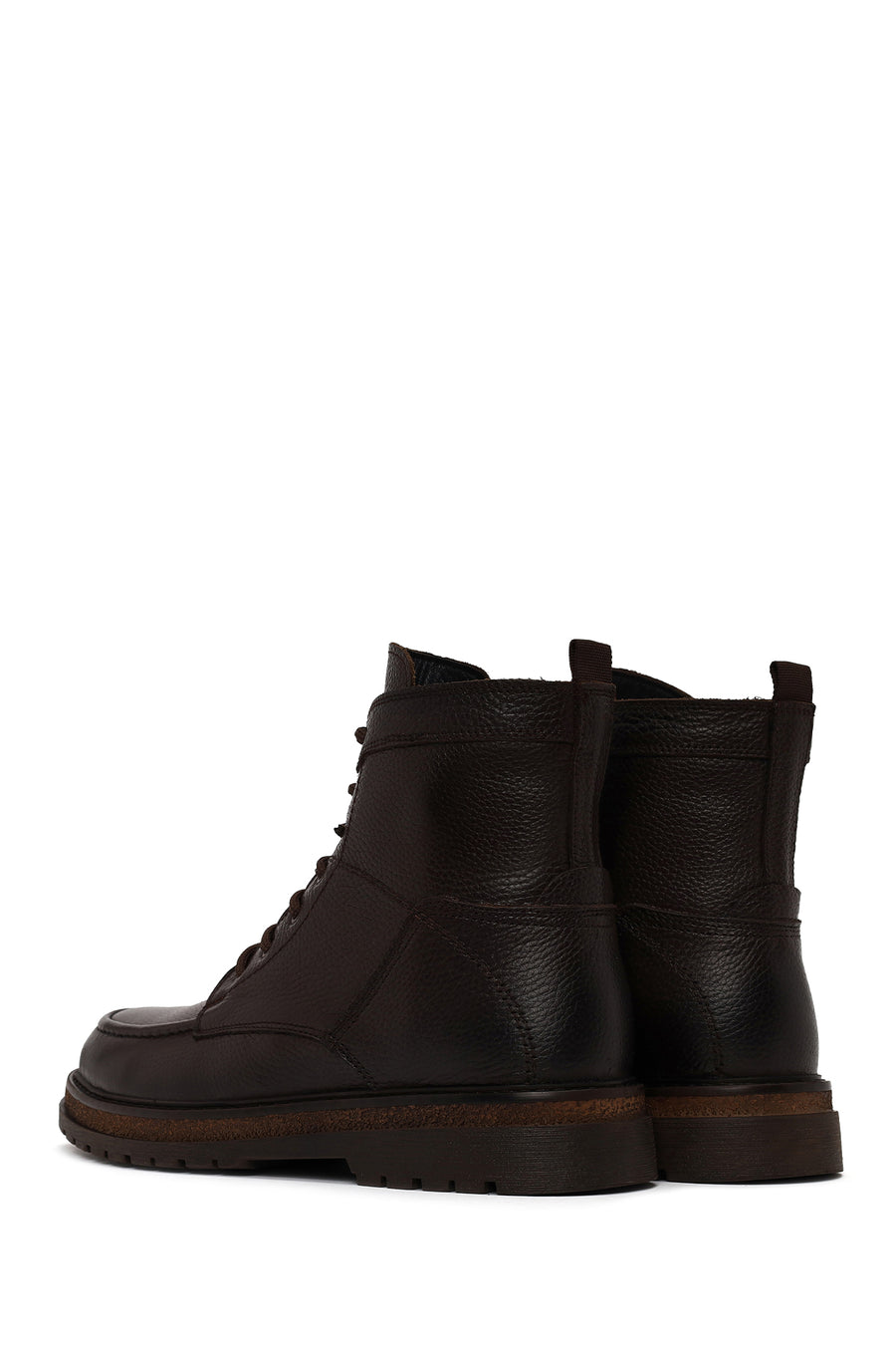 Male Brown Lace-up Leather Casual Boots