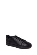 Erkek Siyah Bağcıklı Deri Sneaker | Derimod