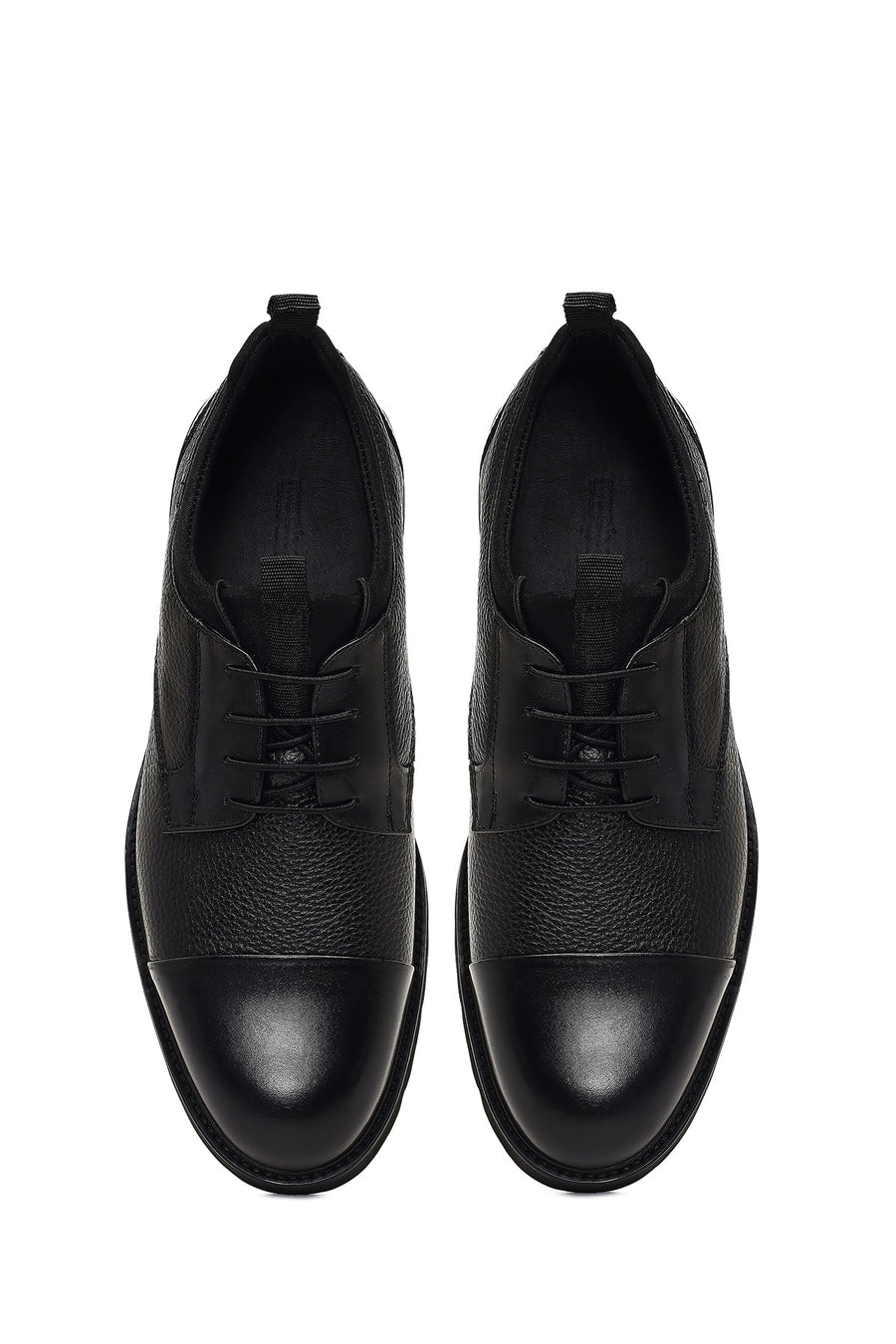Men's Black Lace-Up Leather Casual Shoes