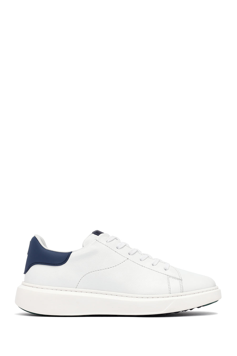 Men's White Lace-Up Thick-Soled Leather Sneakers 25WFD685318 | Derimod
