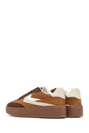 Women's Camel Lace-Up Thick-Soled Sneaker | Derimod