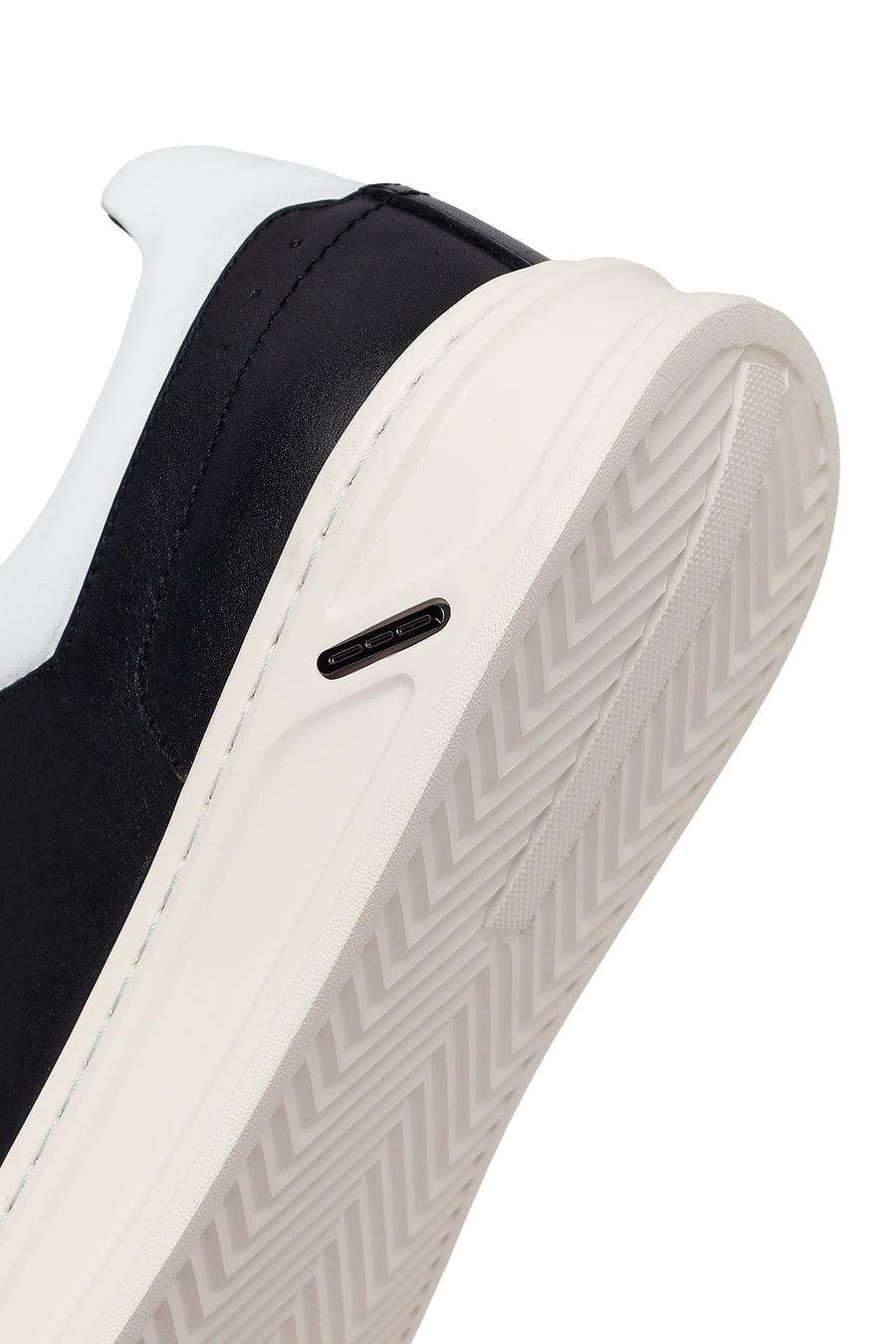 Erkek Siyah Bağcıklı Deri Sneaker