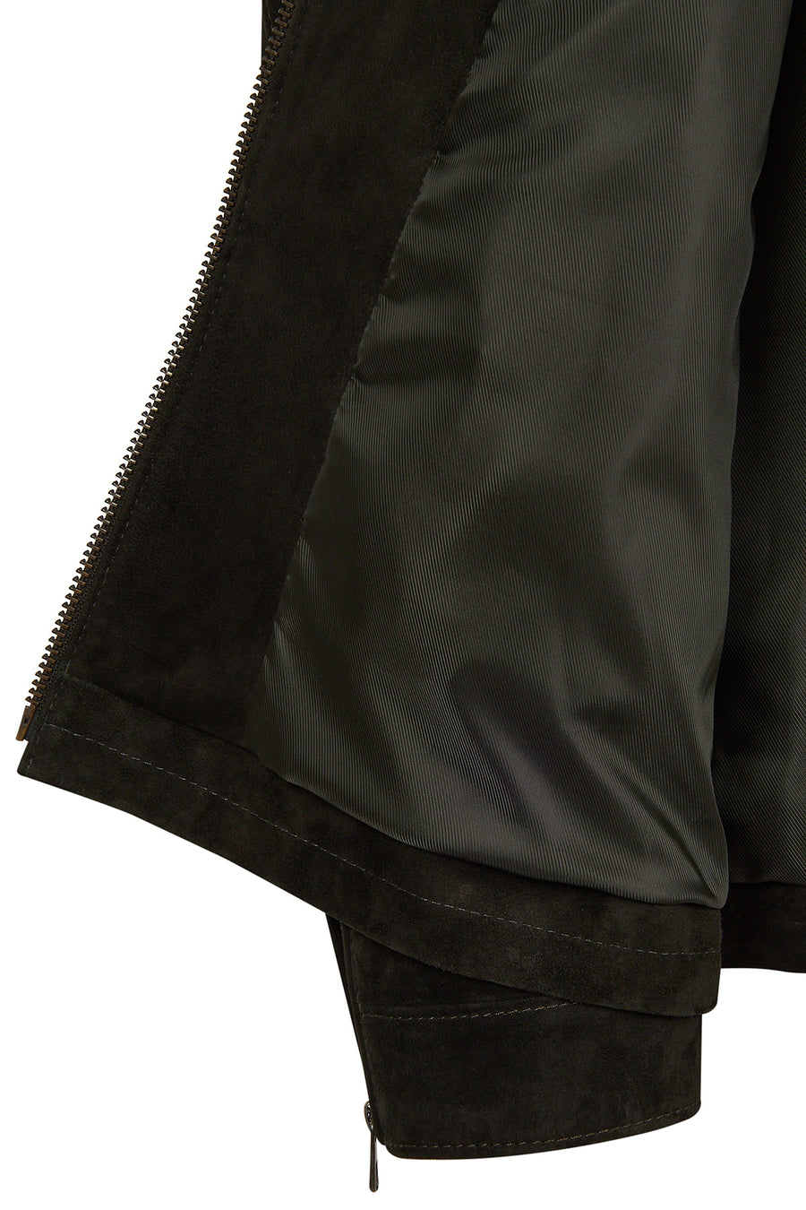 Lorenzo Male Gray Stand Collar Suede Leather Jacket