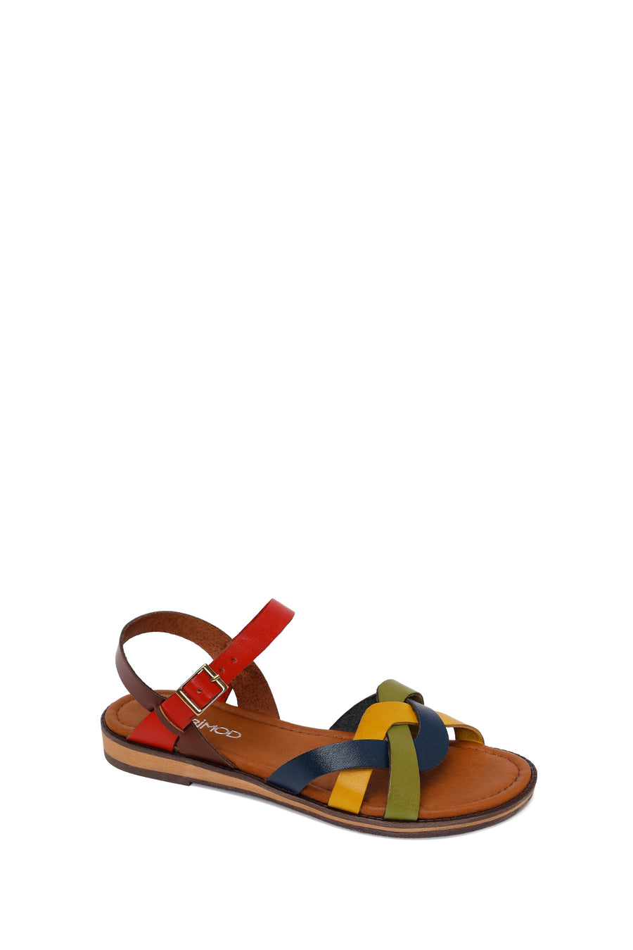 Women's Colorful Buckle Leather Bodrum Sandals