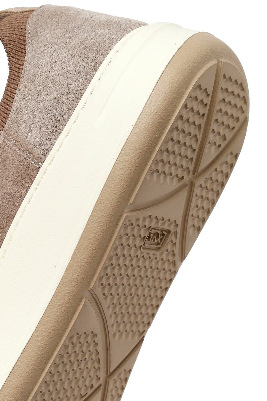 Male Beige Lace-Up Thick-Soled Suede Leather Casual Shoes