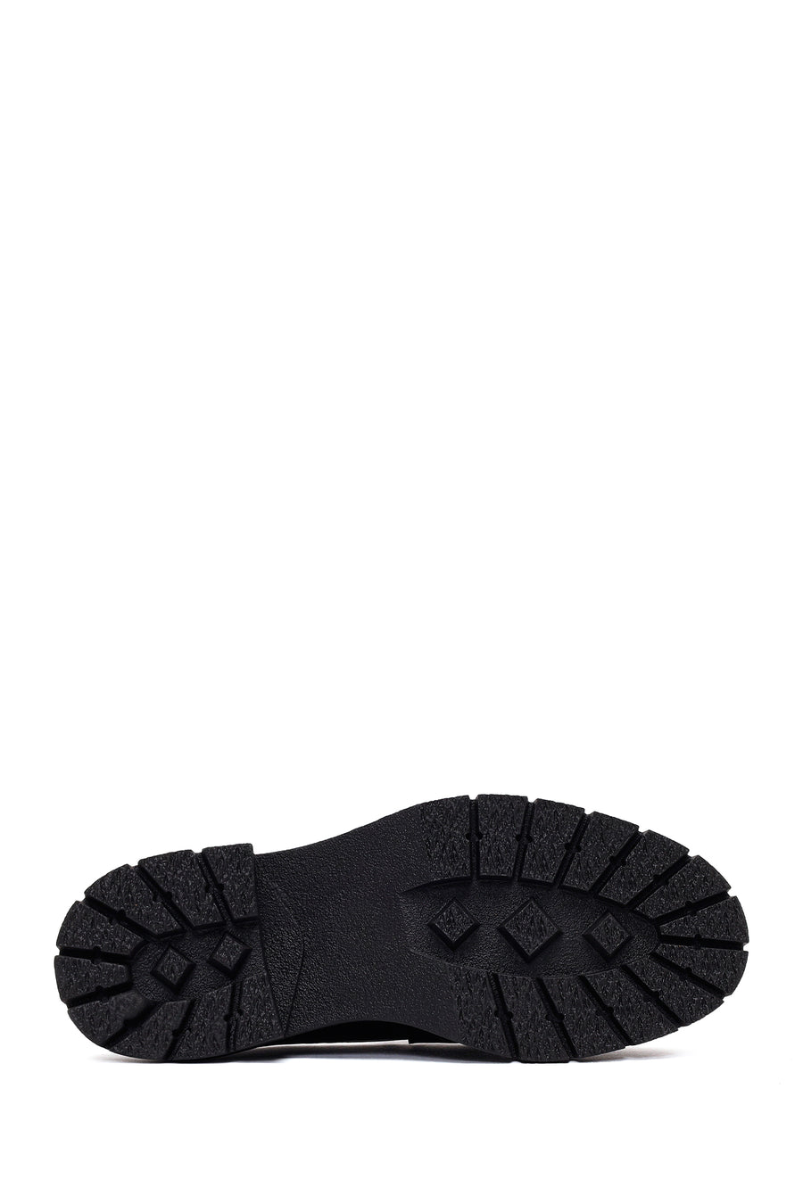 Woman Black Thick-Soled Leather Masculine Loafer