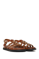 Woman Tan Embellished Sandals | Derimod