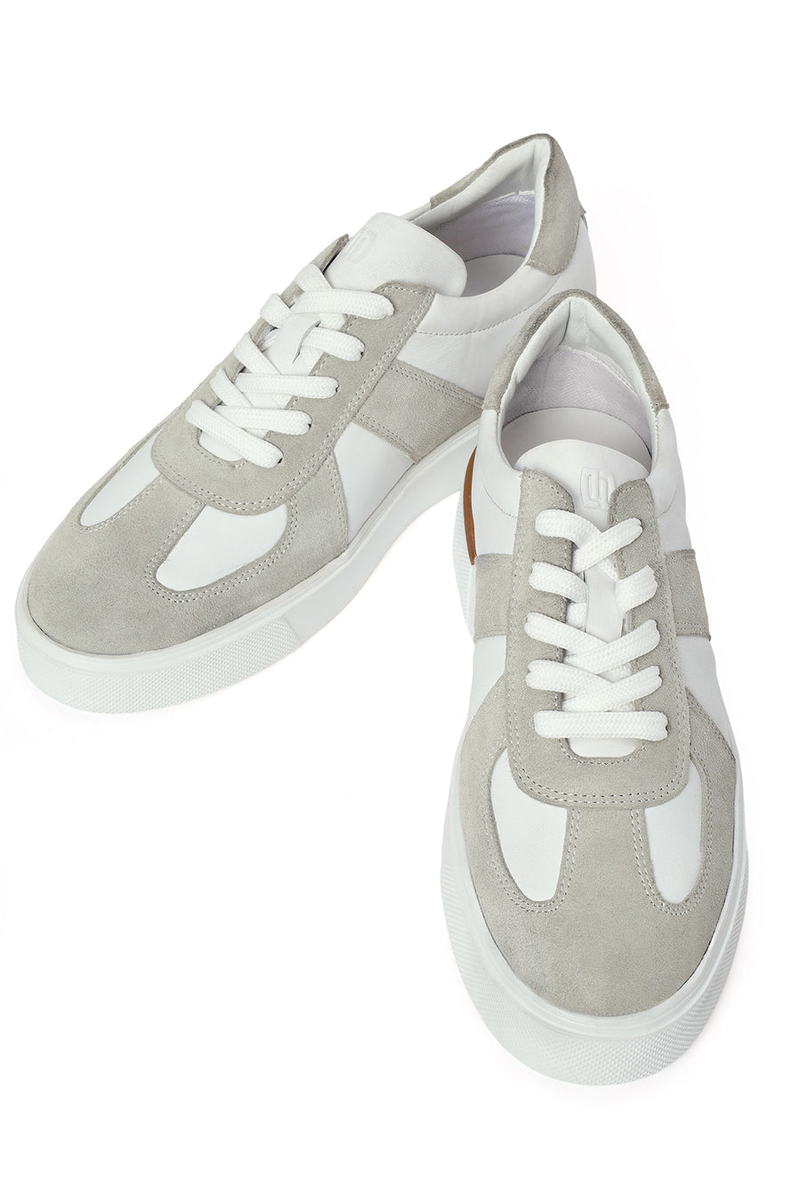 Erkek Beyaz Bağcıklı Deri Sneaker