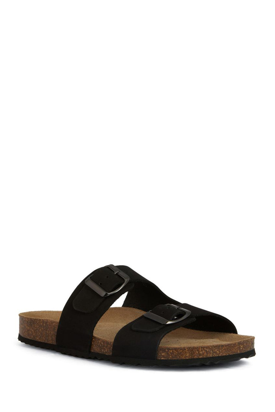 Geox Women's Black D Brionia Nubuck Leather Slippers