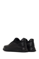 Male Black Leather Casual Comfort Sneaker | Derimod