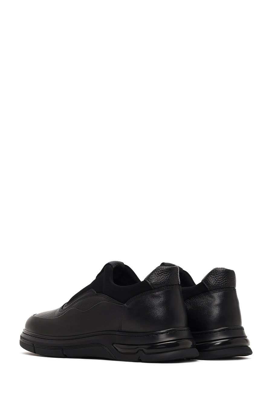 Male Black Leather Casual Comfort Sneaker