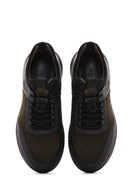 Men's Khaki Lace-Up Nubuck Leather Sneaker | Derimod