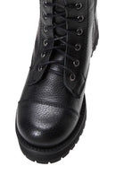 Women's Black Leather Zippered Boots | Derimod
